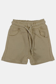 unisex baby cotton shorts – beige - playmore