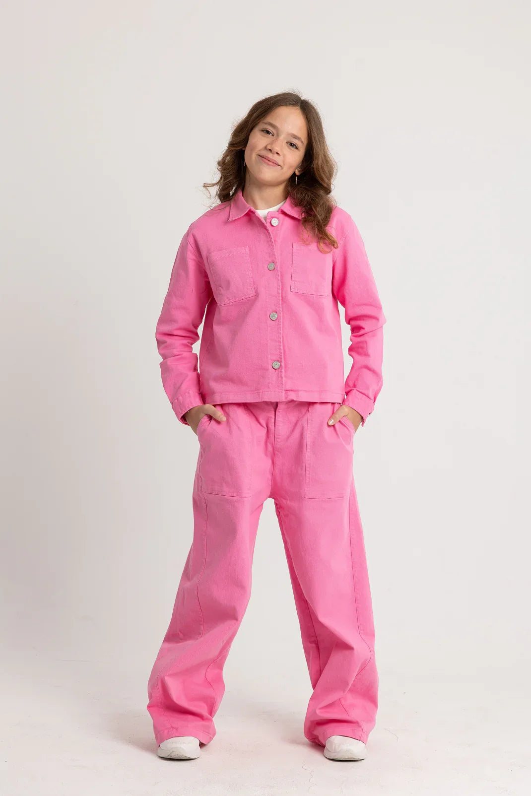 girls gabardine pants – fuchsia - playmore