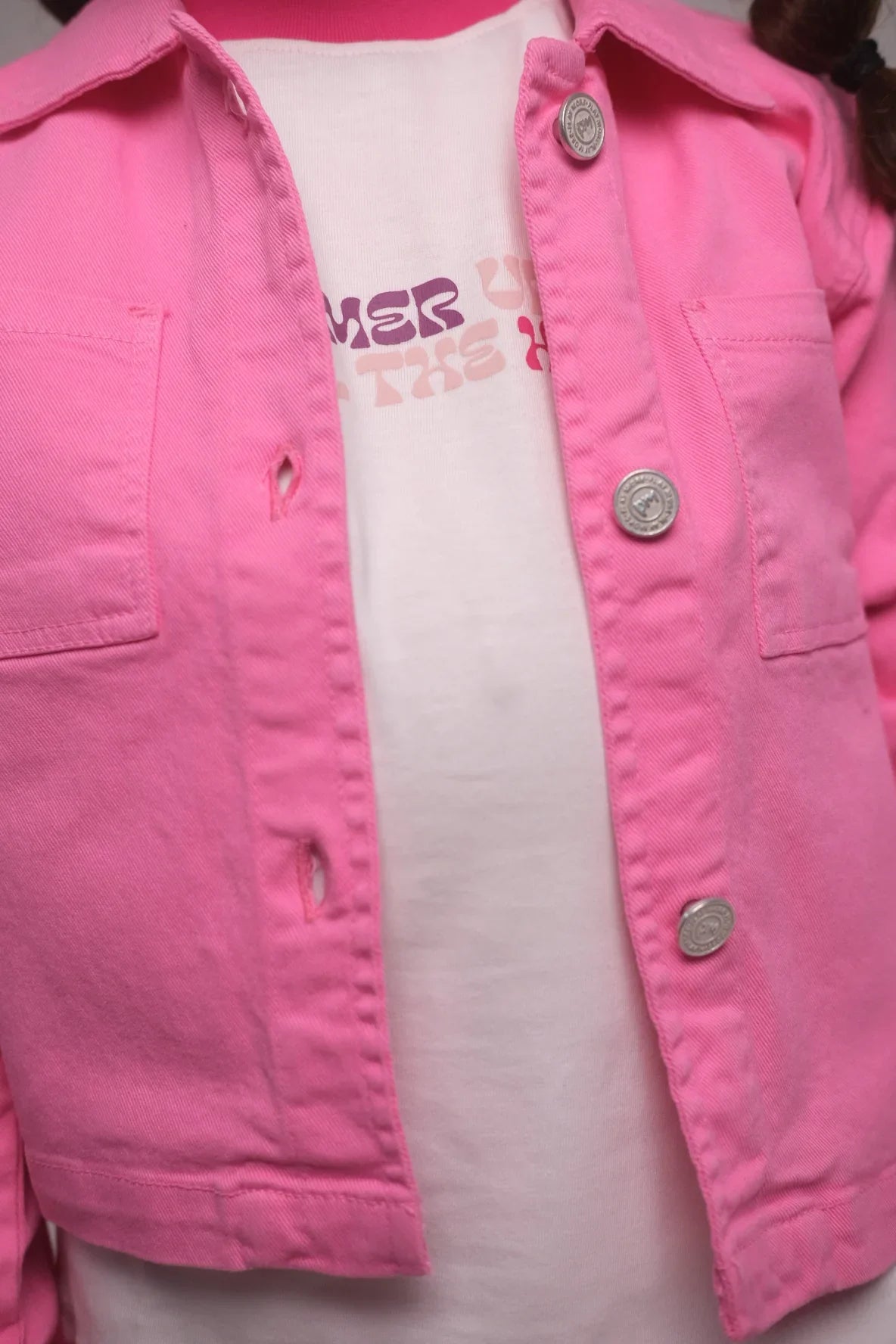 girls gabardine shirt – fuchsia - playmore