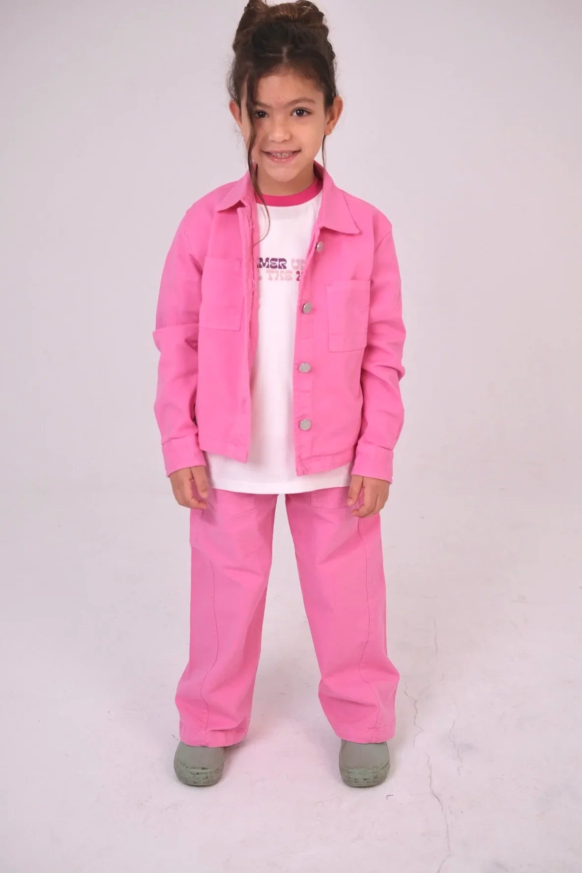 girls gabardine shirt – fuchsia - playmore