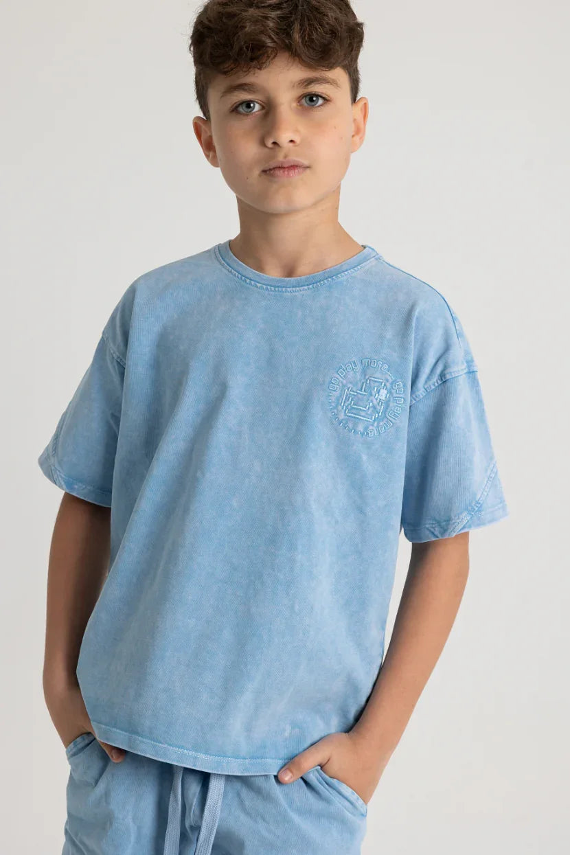 unisex "go play more" outfit set – baby blue - playmore