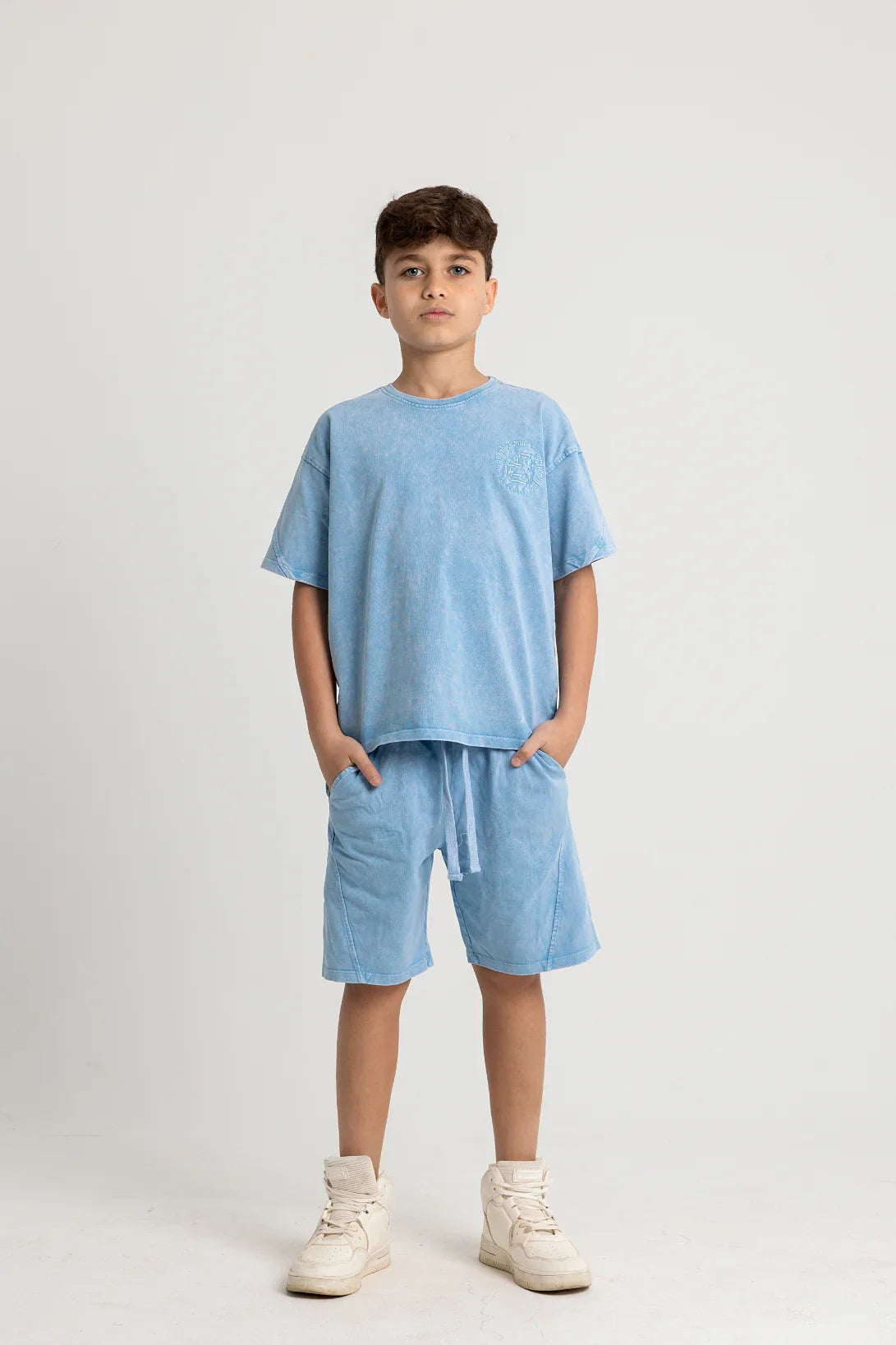 unisex "go play more" outfit set – baby blue - playmore
