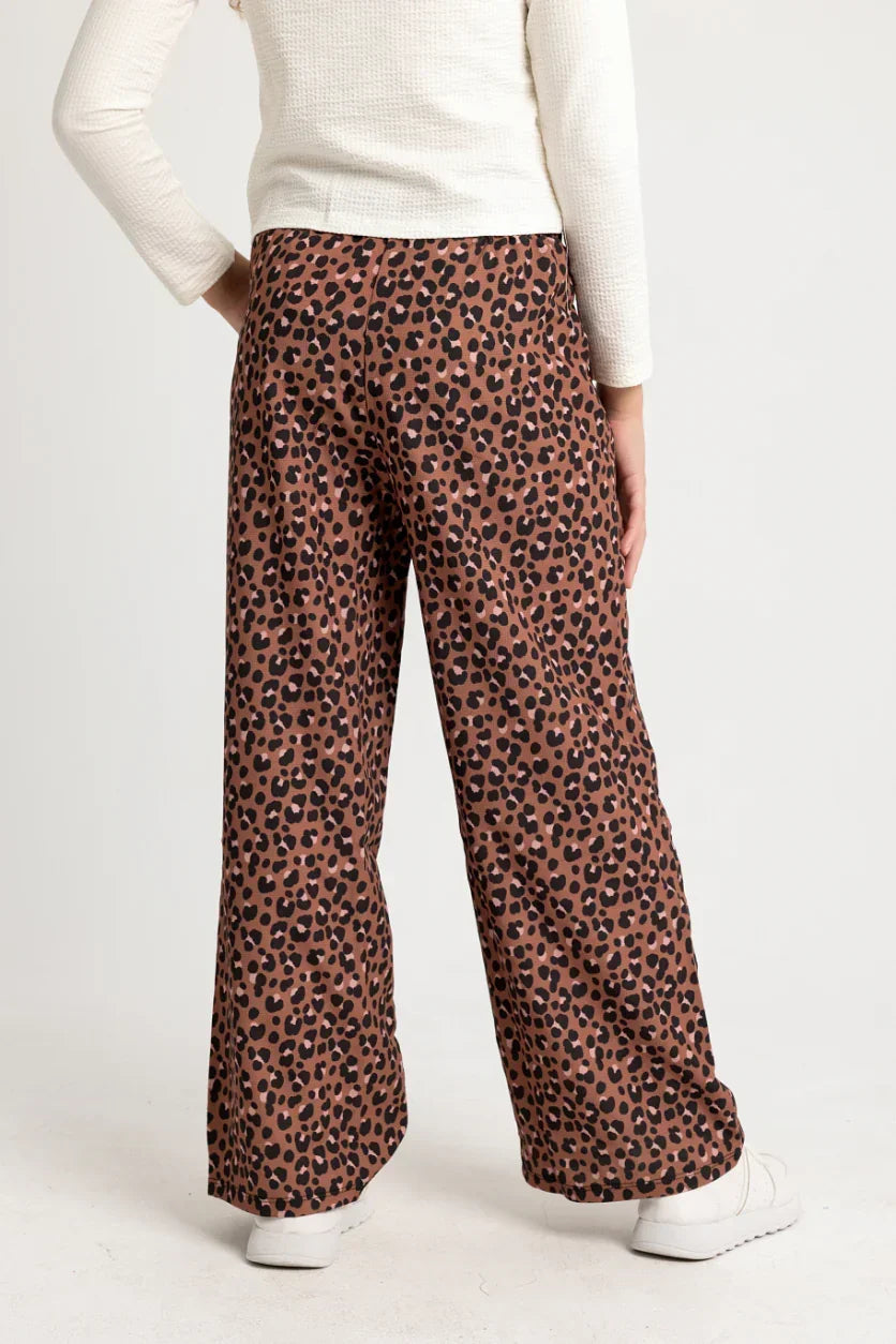 girls brown leopard pants - playmore