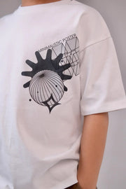 unisex "minimalistic poster" short-sleeved t-shirt – white - playmore