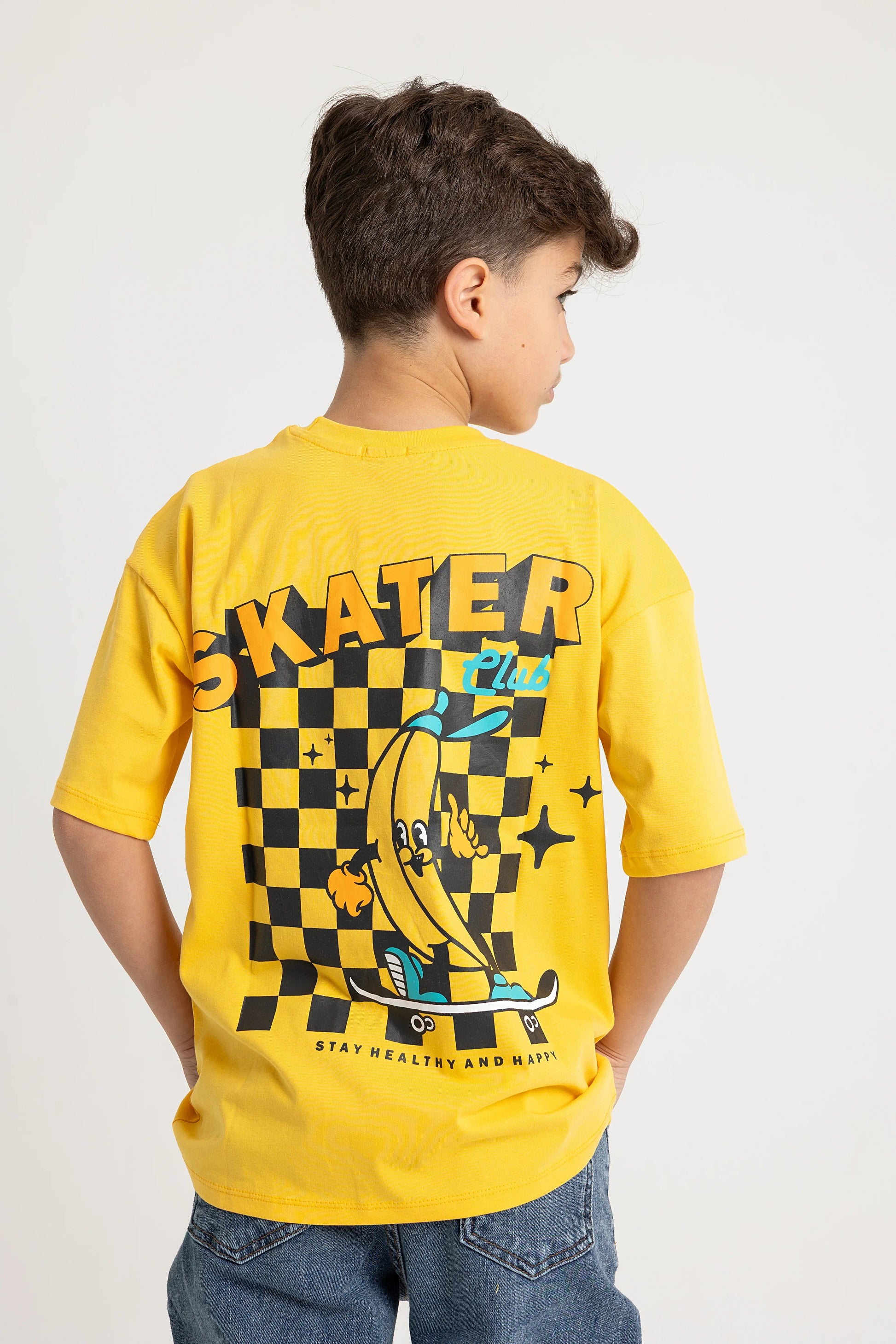 "banana skater" short-sleeved t-shirt – yellow - playmore