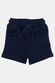 unisex baby navy cotton shorts - playmore