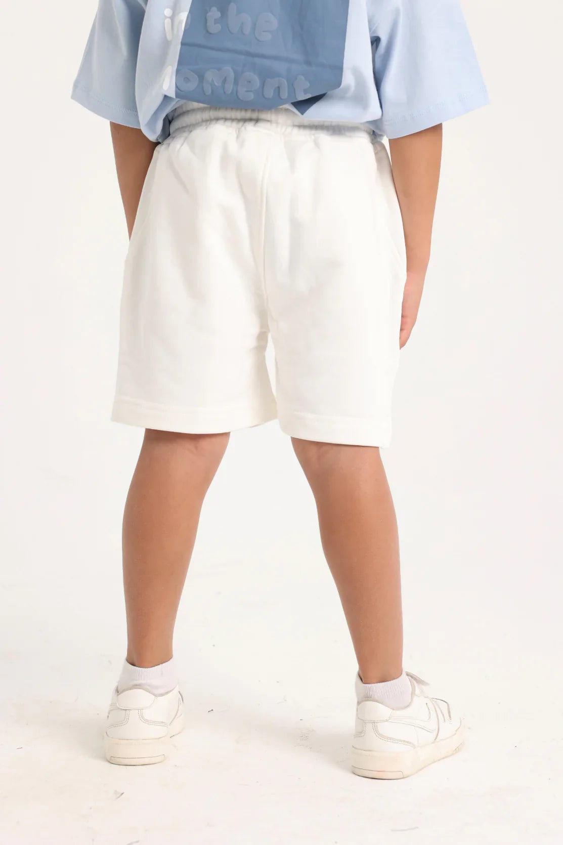 unisex kids cotton shorts – off-white - playmore