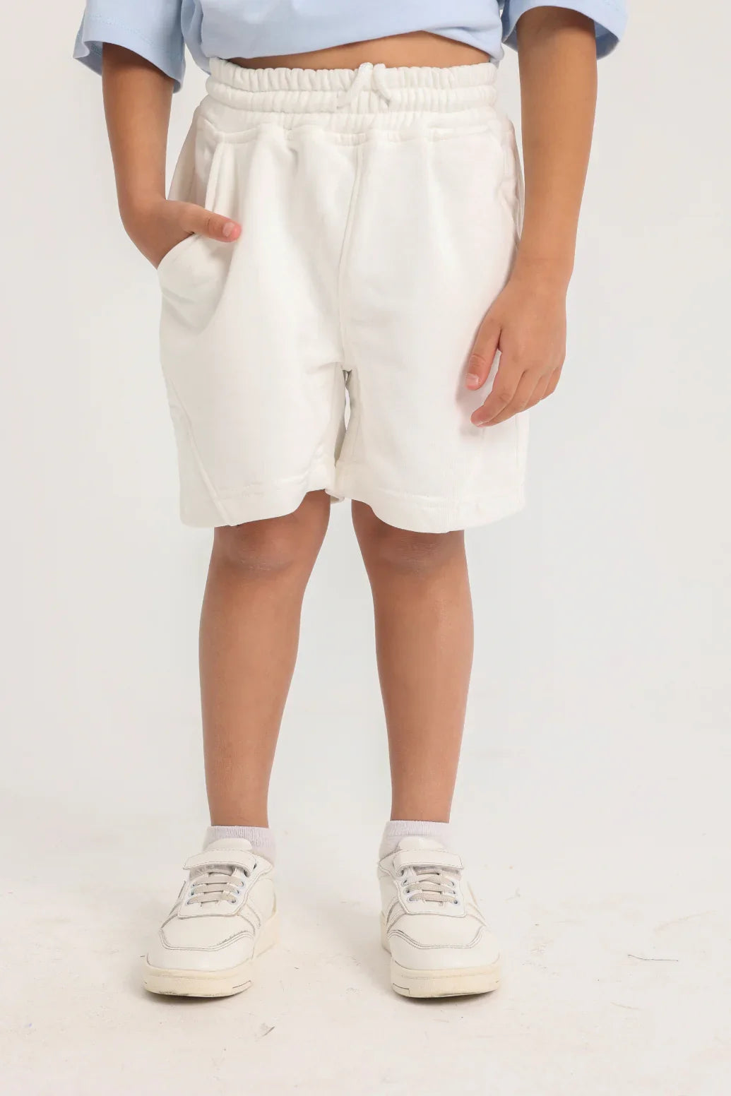 unisex kids cotton shorts – off-white - playmore