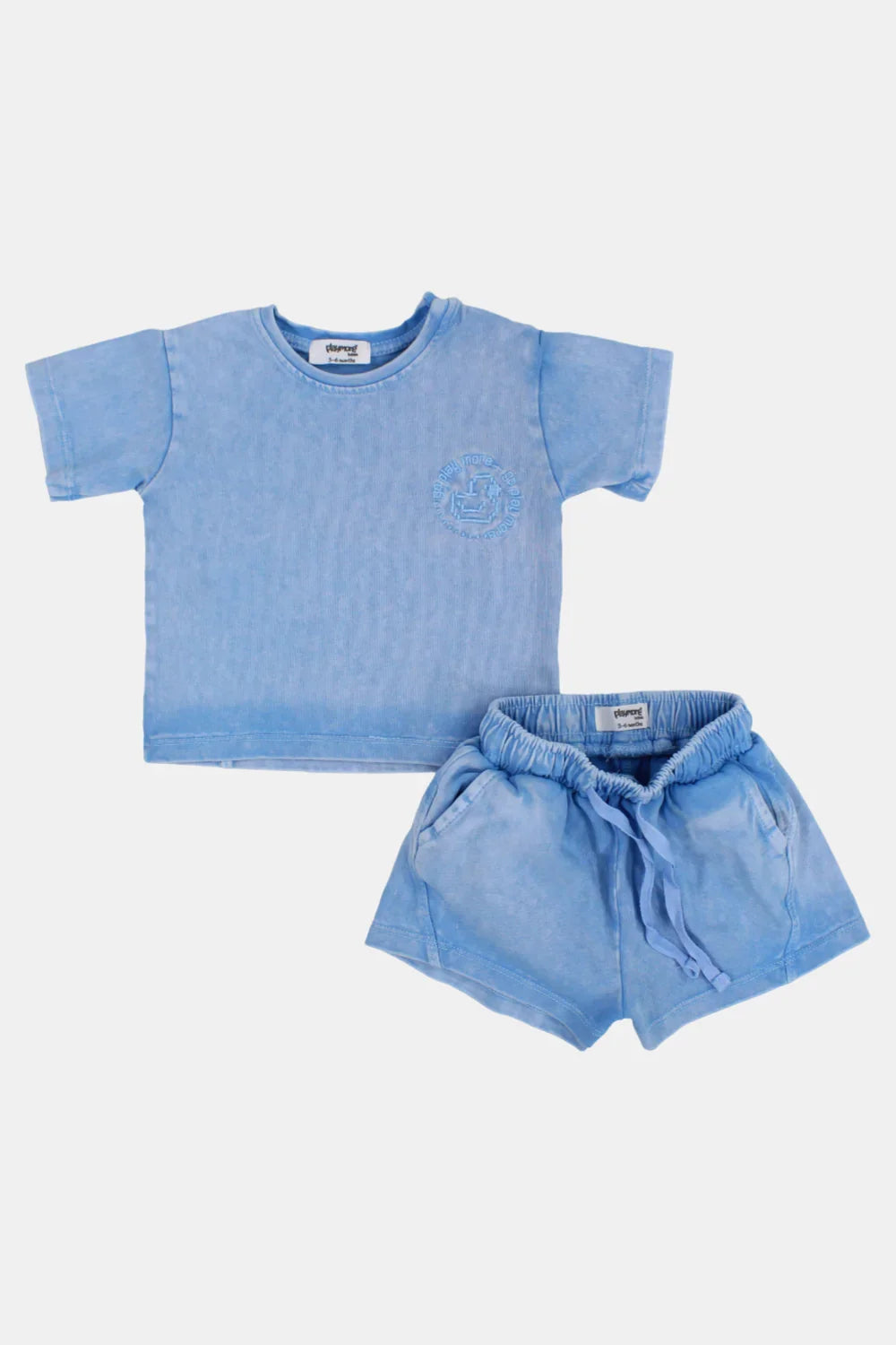 unisex baby babyblue "go play more" outfit set - playmore