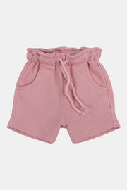 baby dusty pink cotton shorts - playmore