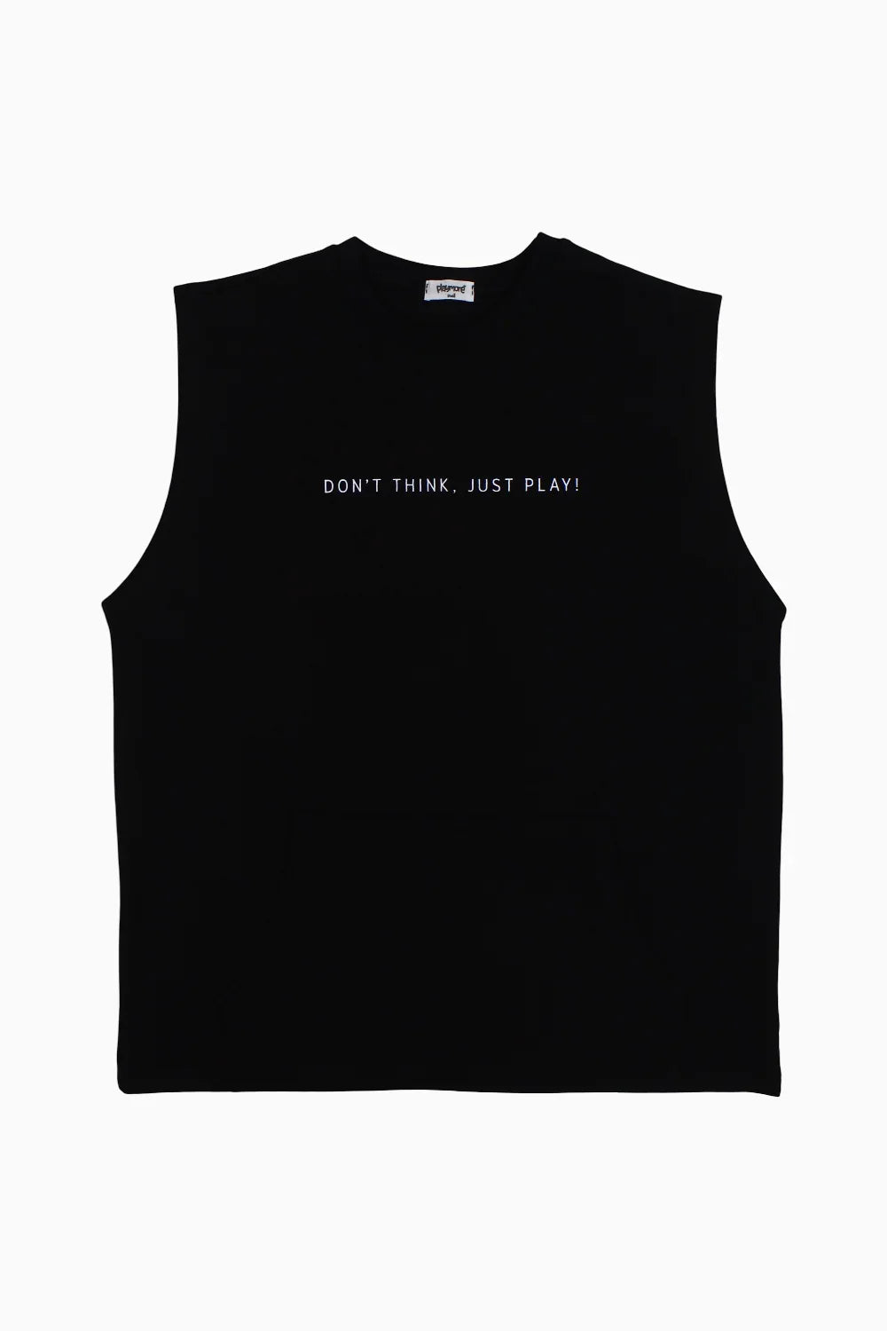 Unisex Cotton T-Shirt – Black with "DON’T THINK JUST PLAY" Print - playmore