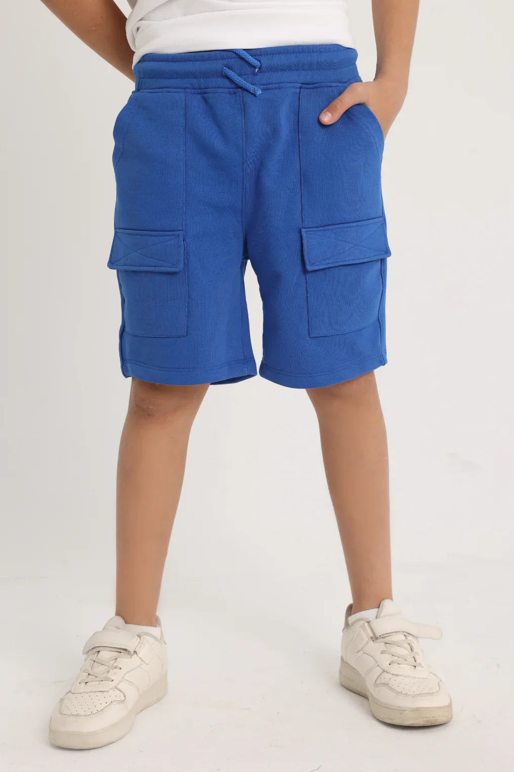 blue cotton cargo shorts - playmore