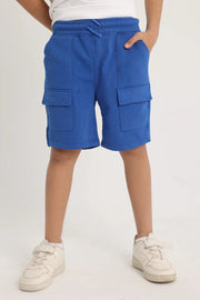 blue cotton cargo shorts - playmore