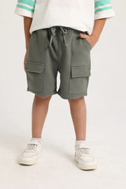 olive cotton cargo shorts - playmore