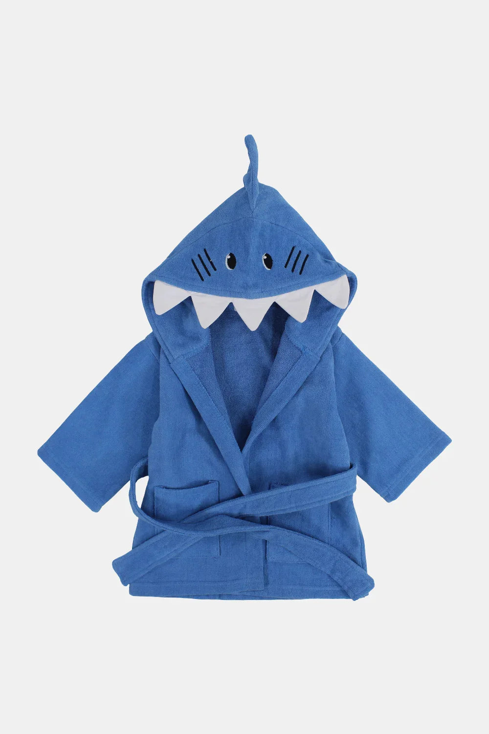 unisex baby swim robe - blue shark - playmore