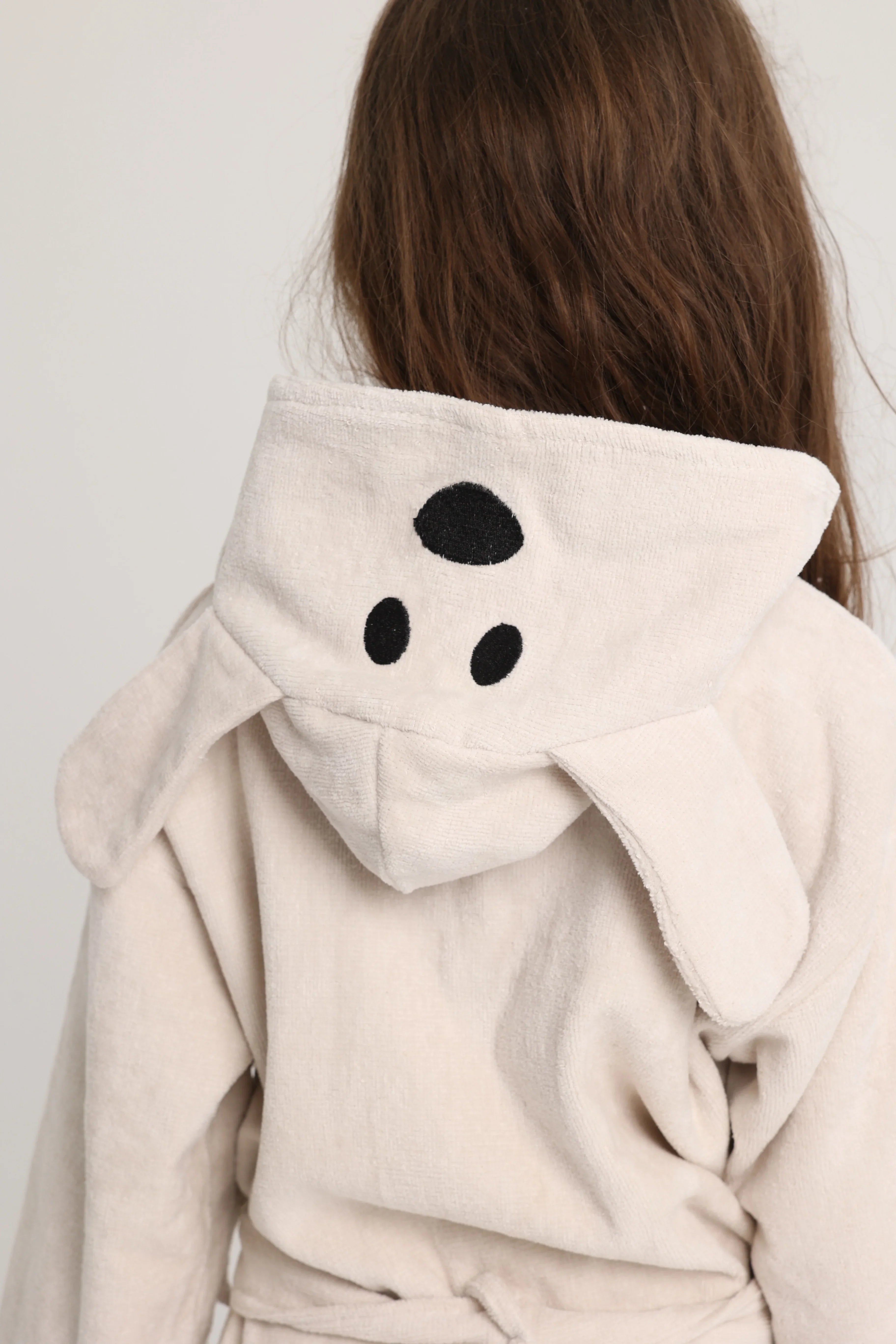 unisex swim robe – beige dog sleeves - playmore