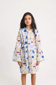 unisex swim robe – fish print - playmore