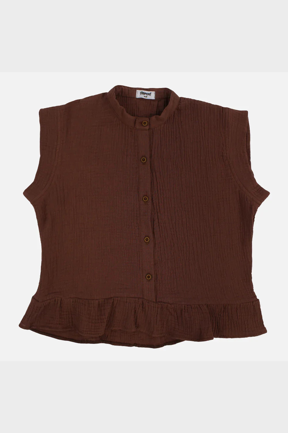 Girls Cotton Blouse – Brown - playmore