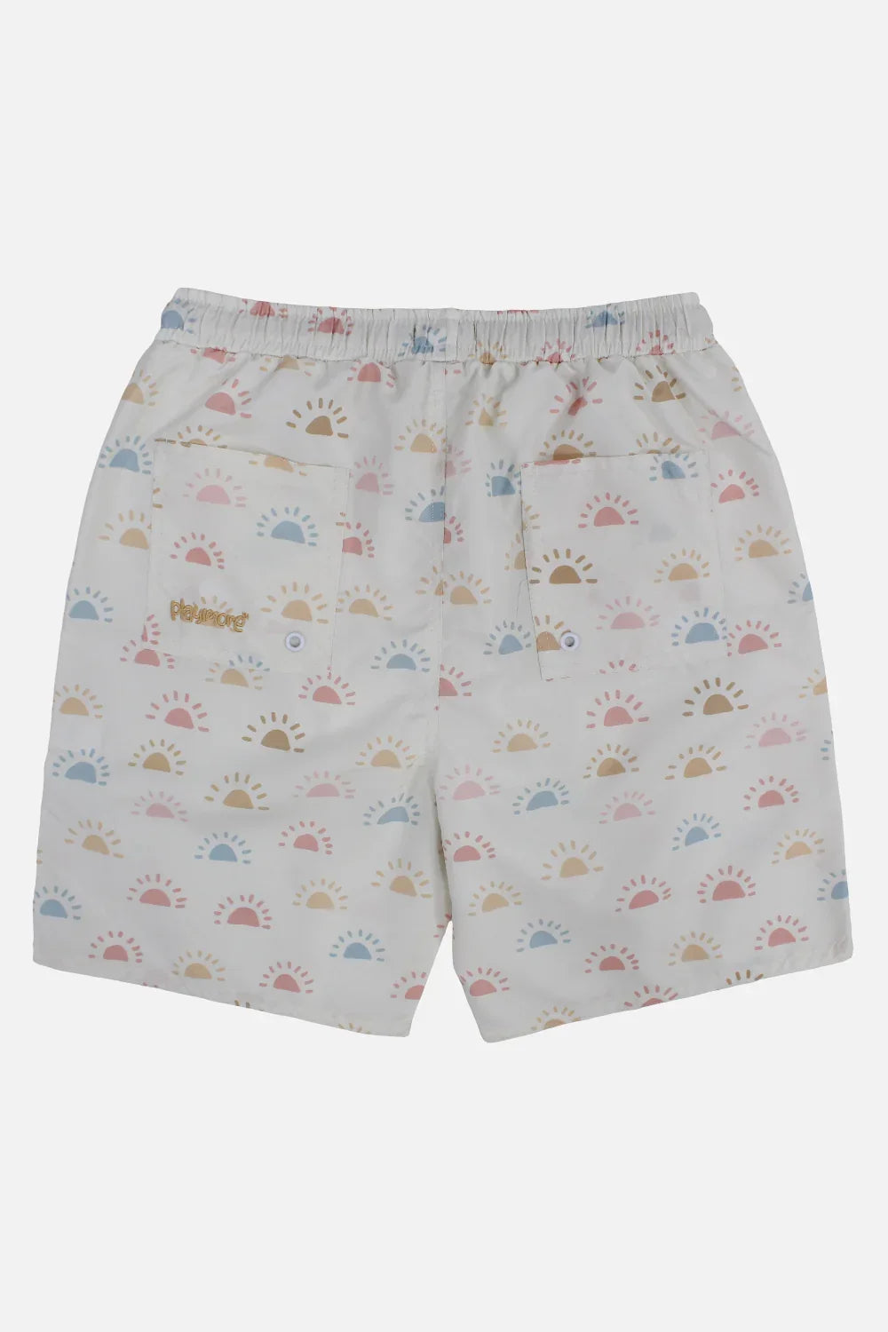 Boys Swimsuit – Off-White with Colorful Suns Print - playmore