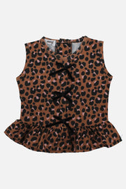Baby Girls Blouse – Brown Leopard Print - playmore