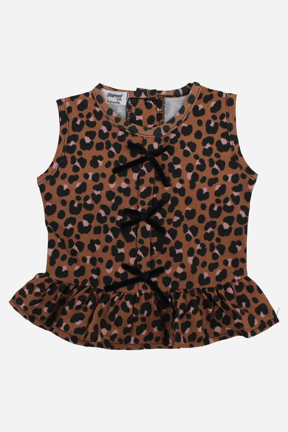 Baby Girls Blouse – Brown Leopard Print - playmore