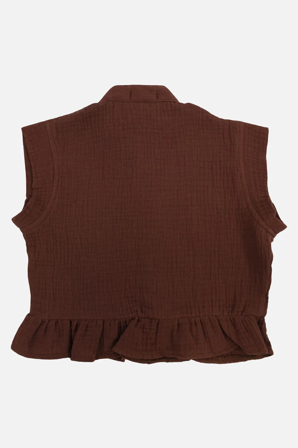 Girls Cotton Blouse – Brown - playmore