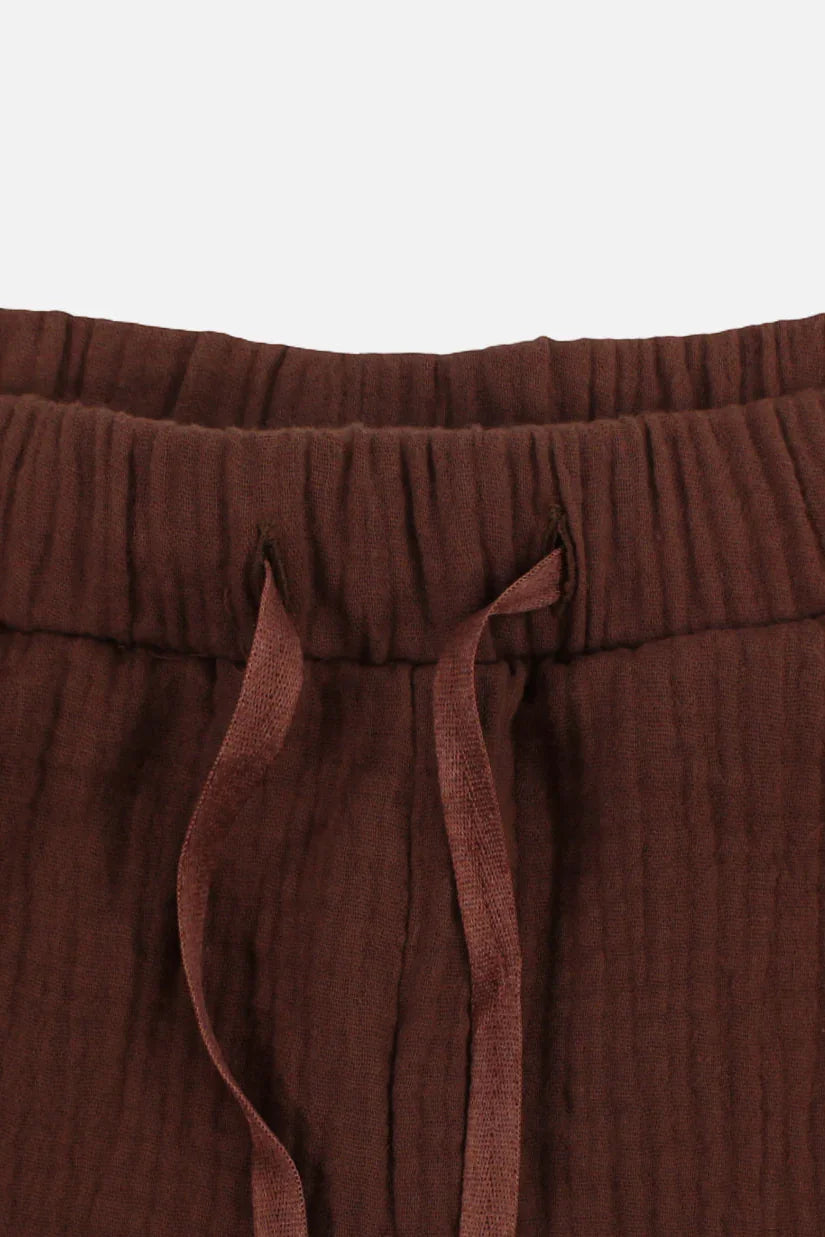 Girls Cotton Pants – Brown - playmore