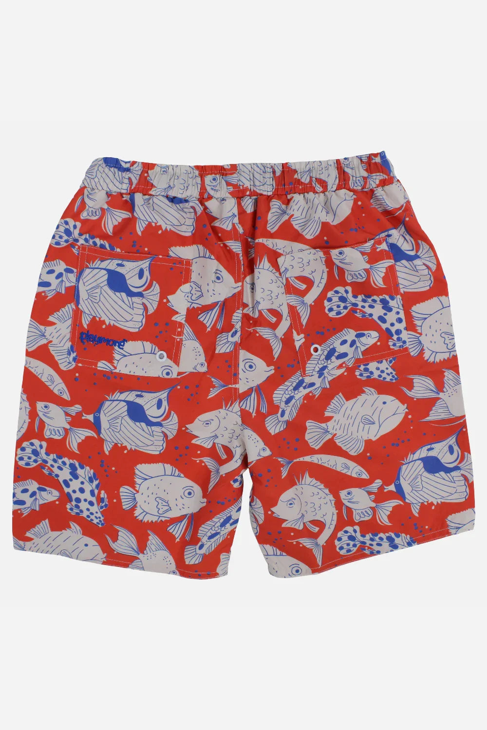 Boys Swimsuit – Red with Fish Print - playmore