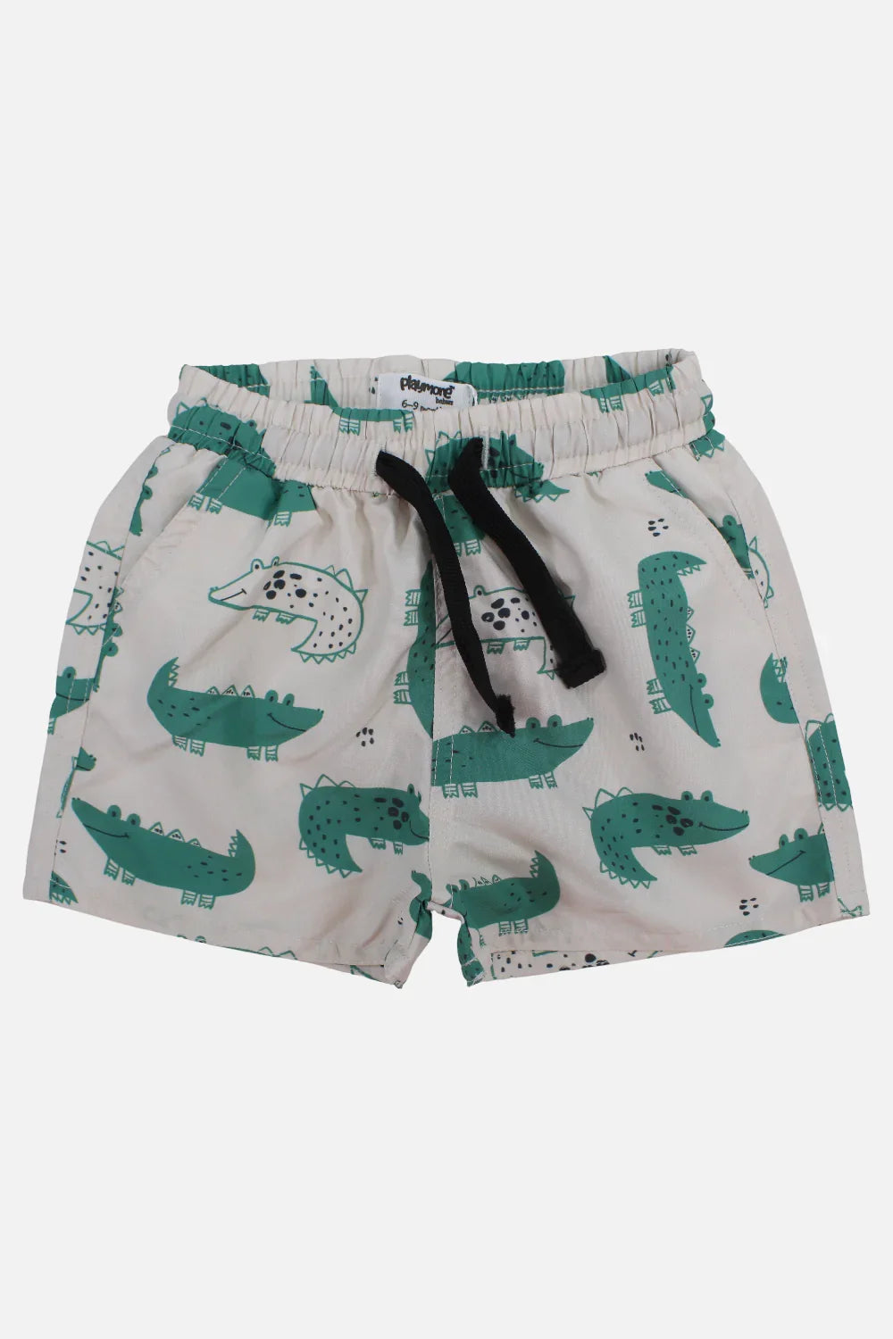 Baby Boys Swimsuit – Beige with Crocodiles Print - playmore