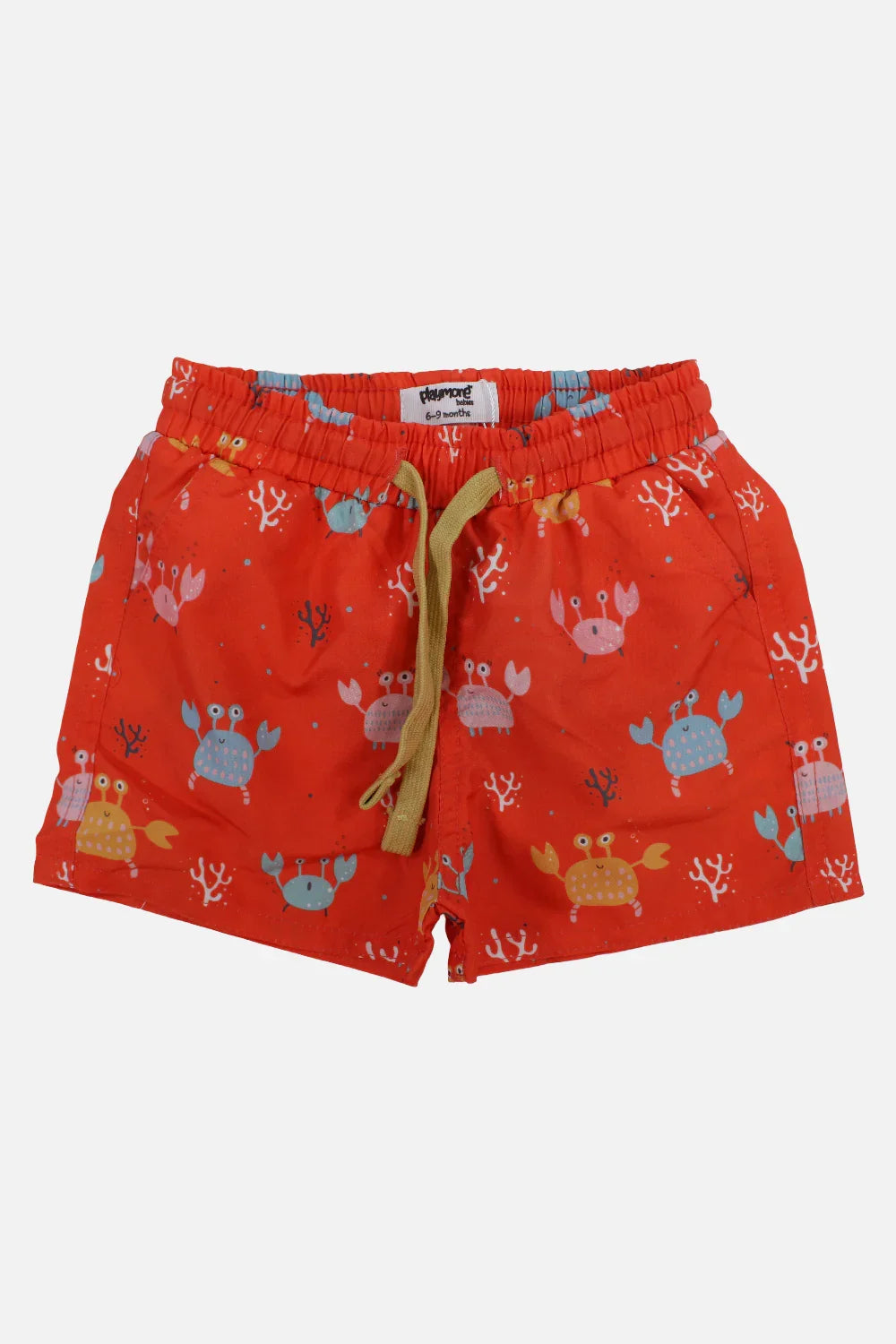 Baby Boys Swimsuit – Orange with Crabs Print - playmore