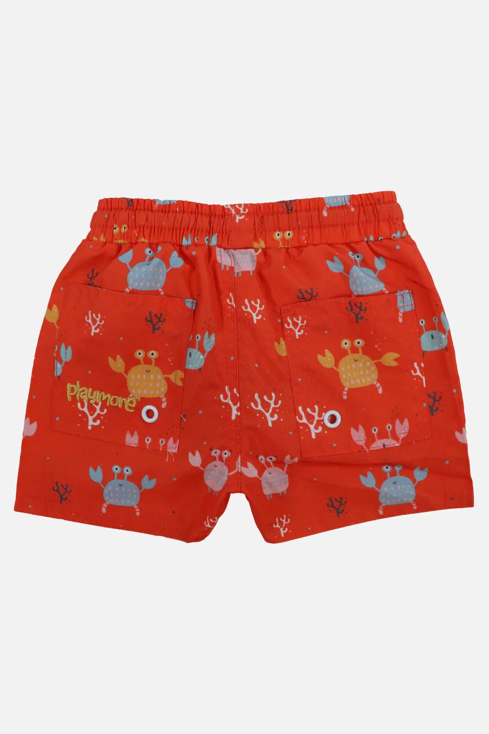 Baby Boys Swimsuit – Orange with Crabs Print - playmore