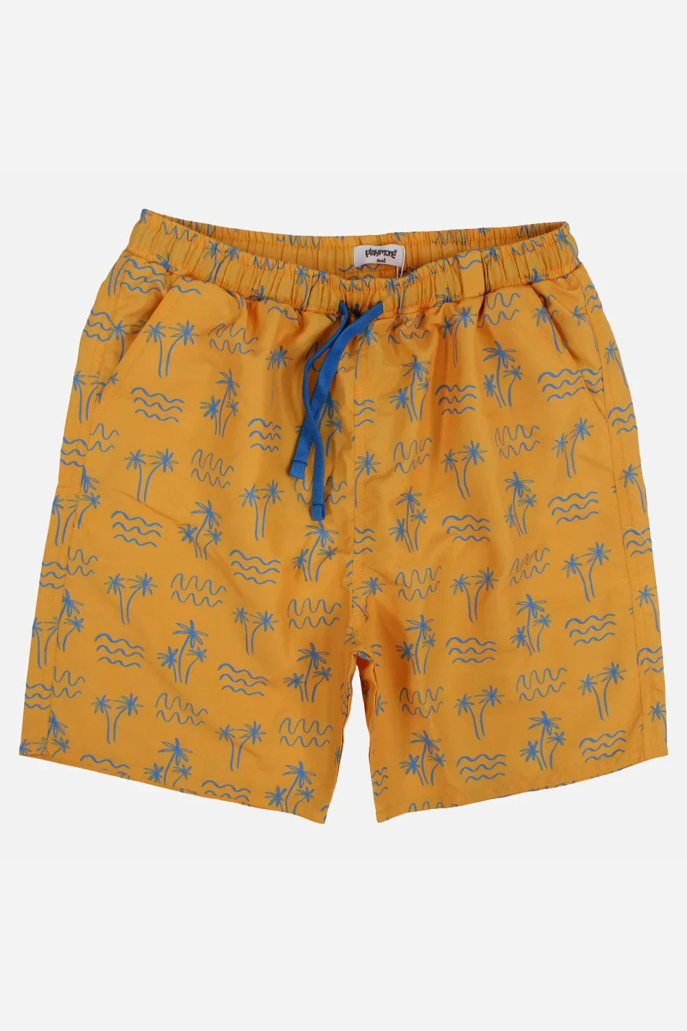 Boys Swimsuit – Mustard with Palm Print - playmore