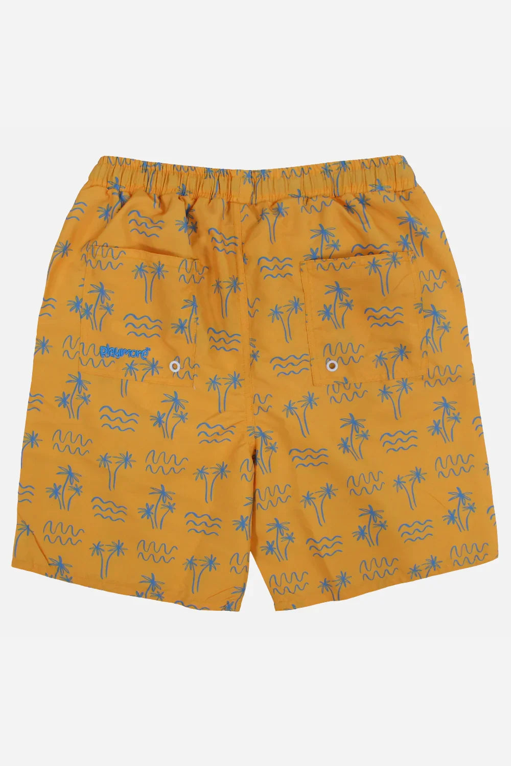 Boys Swimsuit – Mustard with Palm Print - playmore