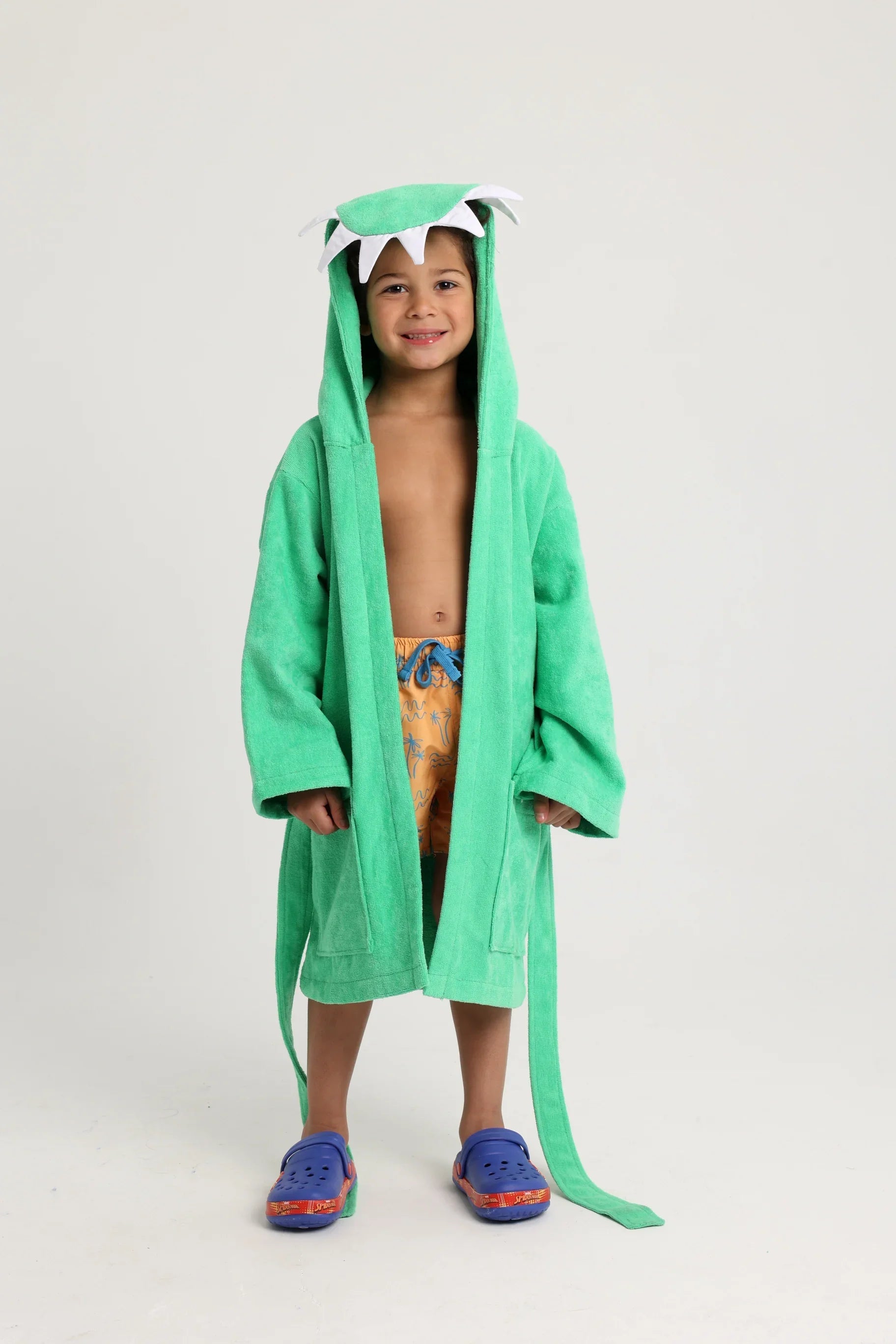 unisex baby swim robe – dinosaur sleeves - playmore