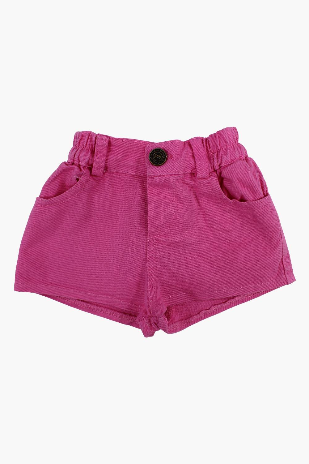 Baby Girls Gabardine Shorts – Fuchsia - playmore