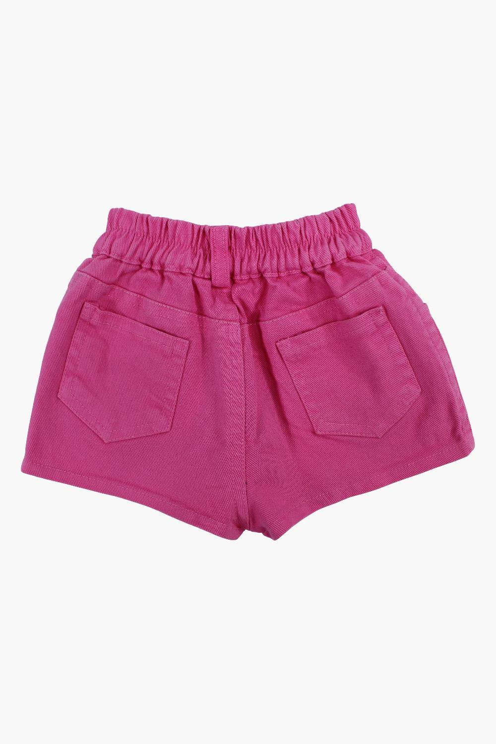 Baby Girls Gabardine Shorts – Fuchsia - playmore