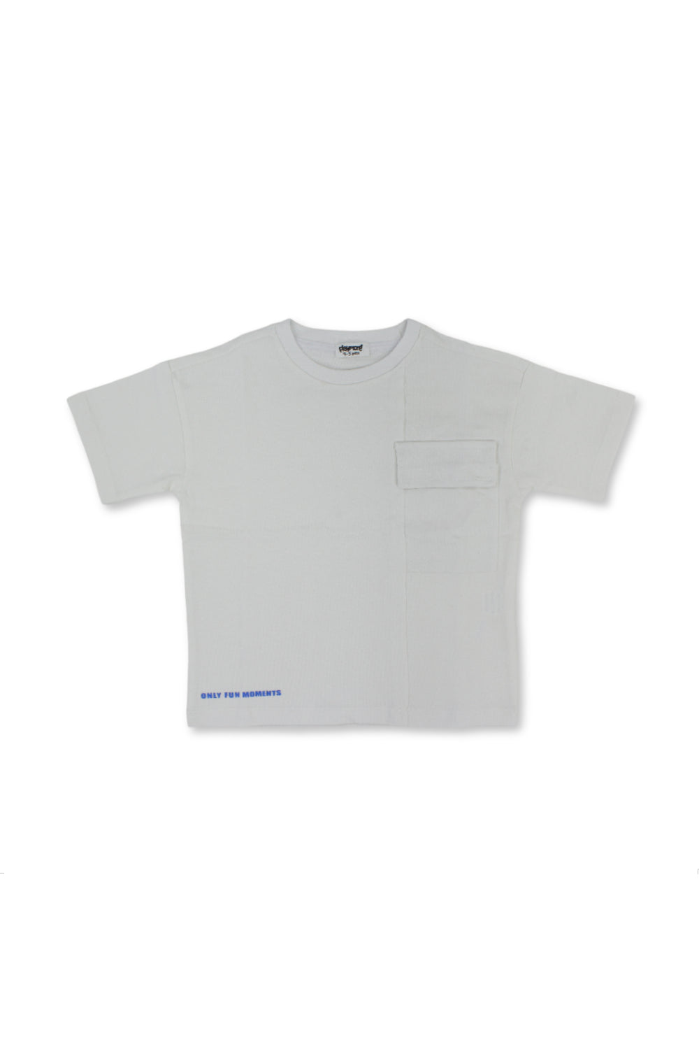boys cotton t-shirt – offwhite "only fun moments" print