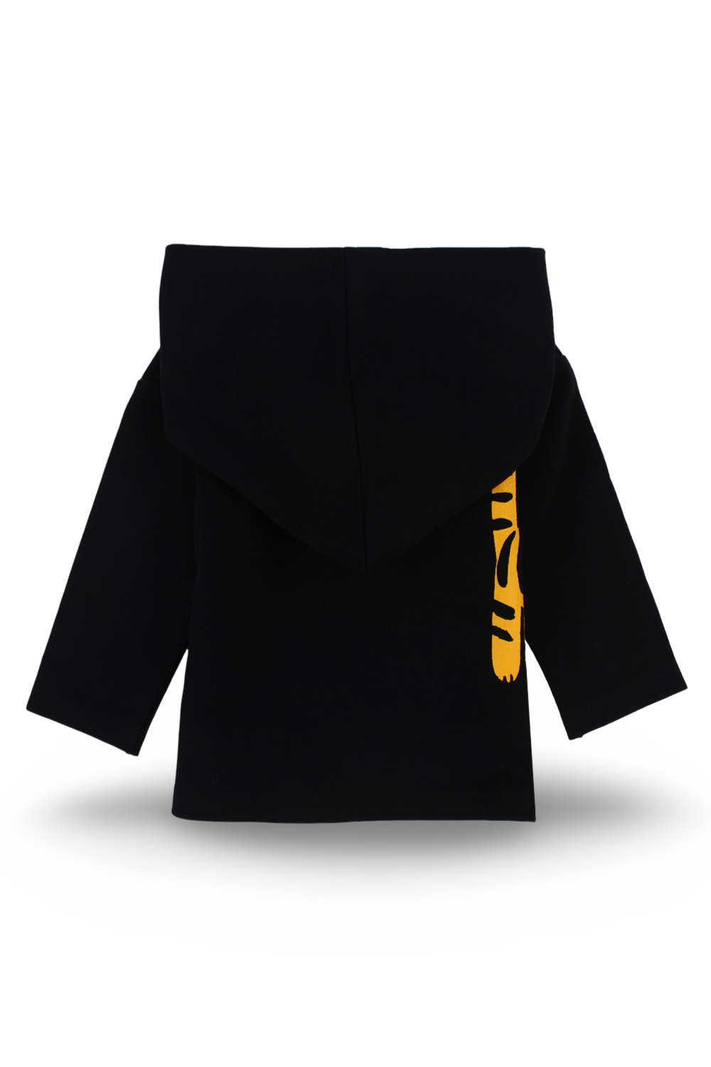 unisex cotton hooded t-shirt black with little tiger print