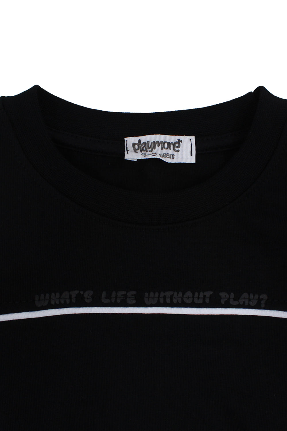 unisex cotton t-shirt black with white line print