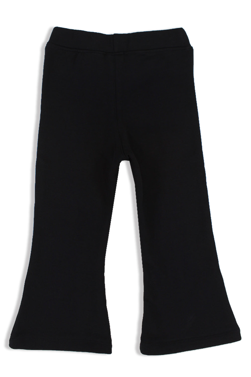 girls creased front flared pants – black