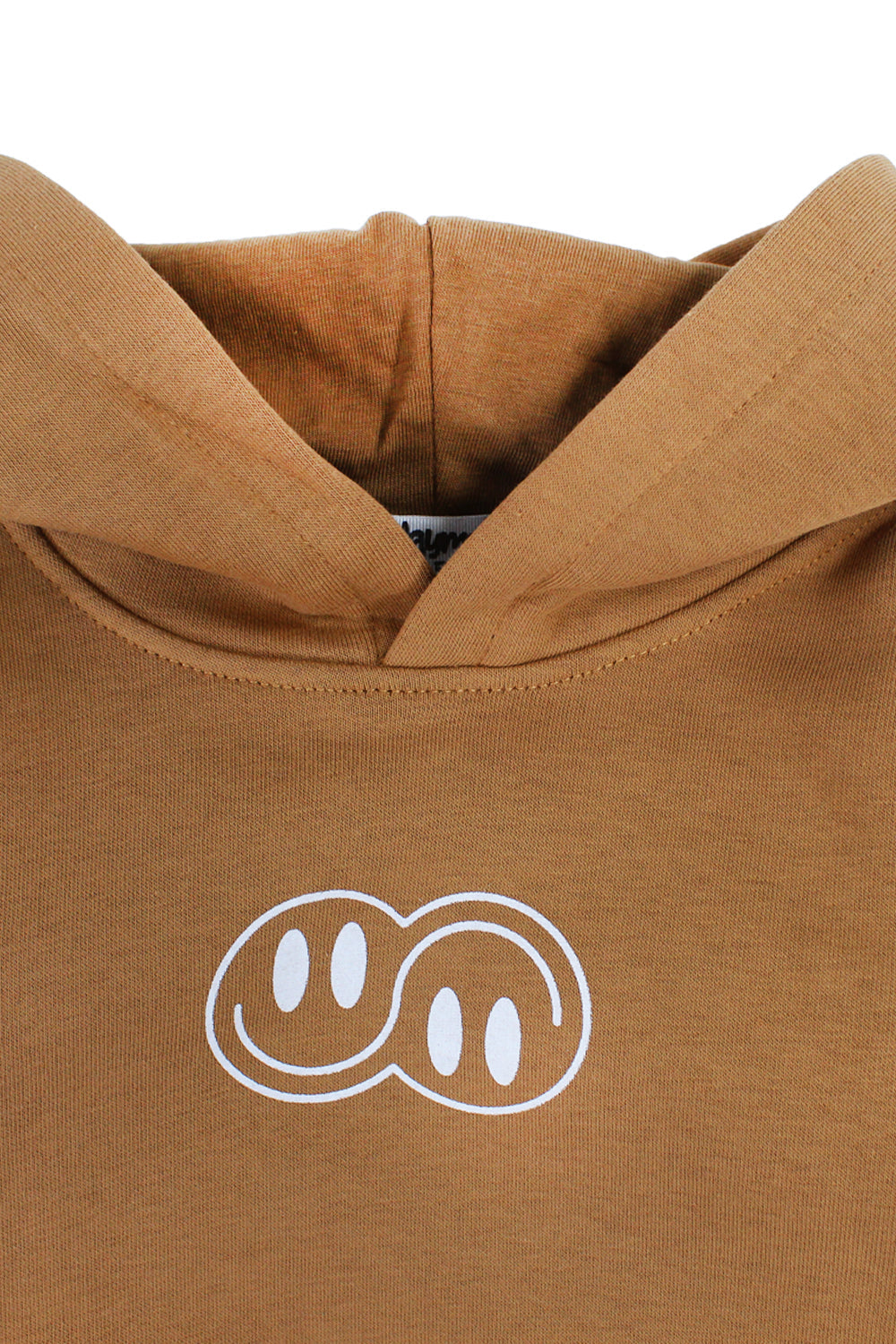 boys cotton hoodie – camel with "jumping mode on" design