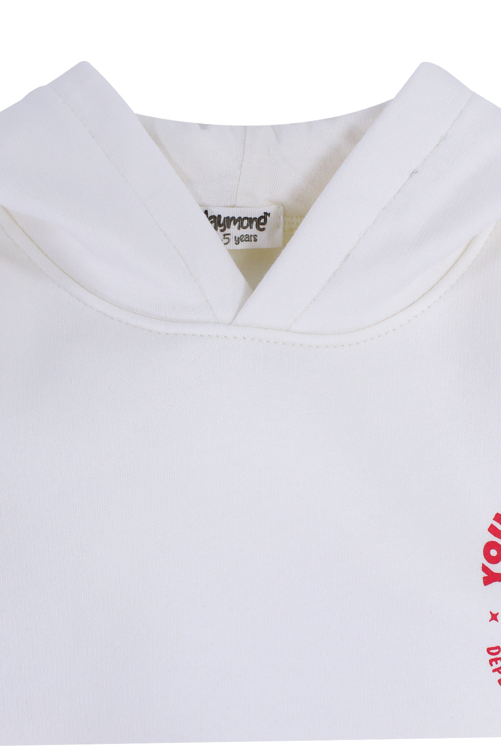 unisex cotton hoodie – offwhite with "your happiness" print