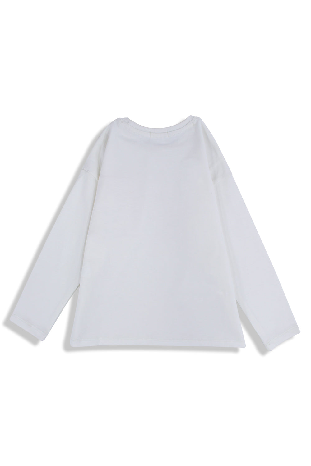 girls cotton t-shirt offwhite with flower print
