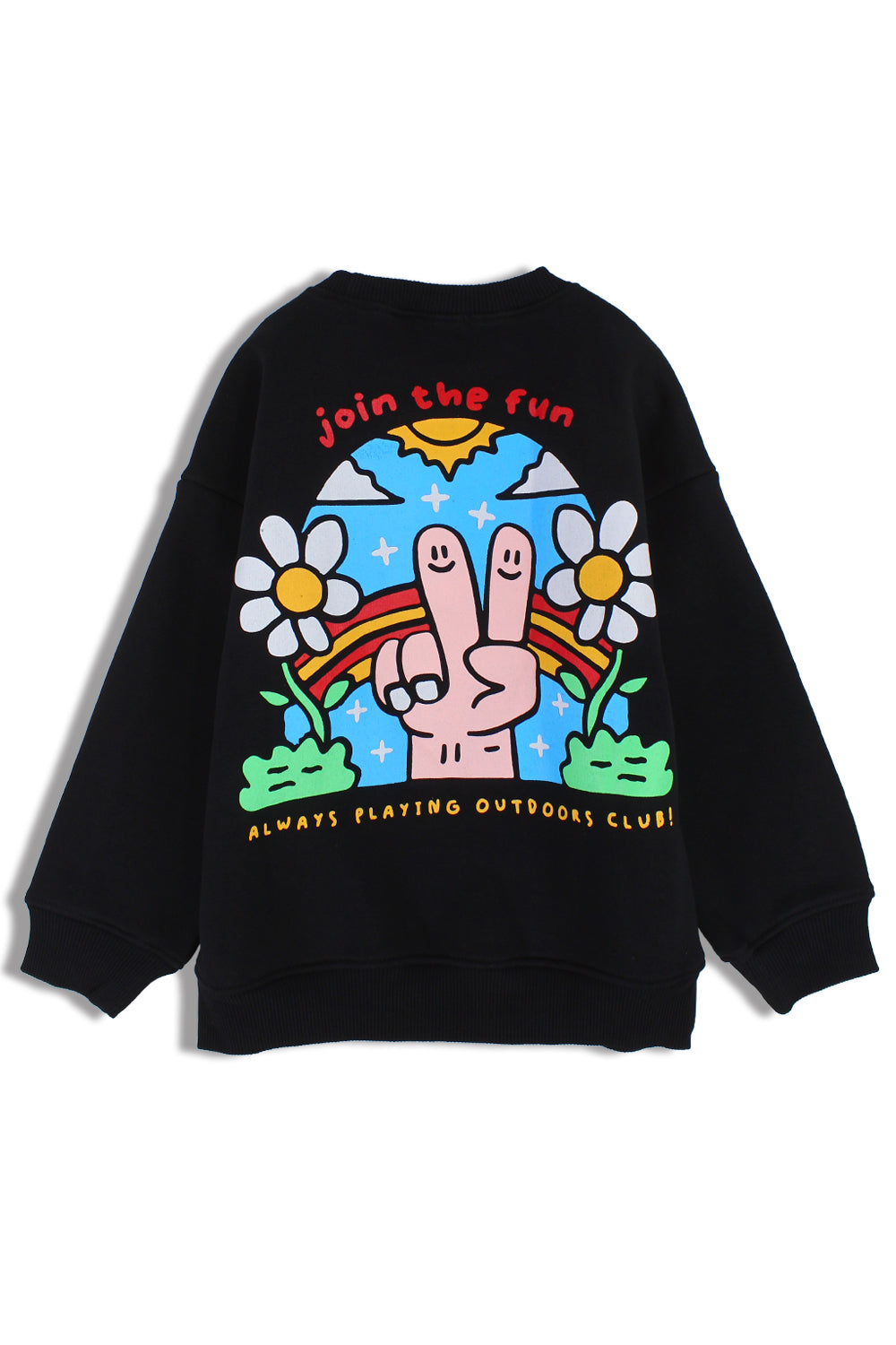 unisex cotton sweatshirt – black with "join the fun" design