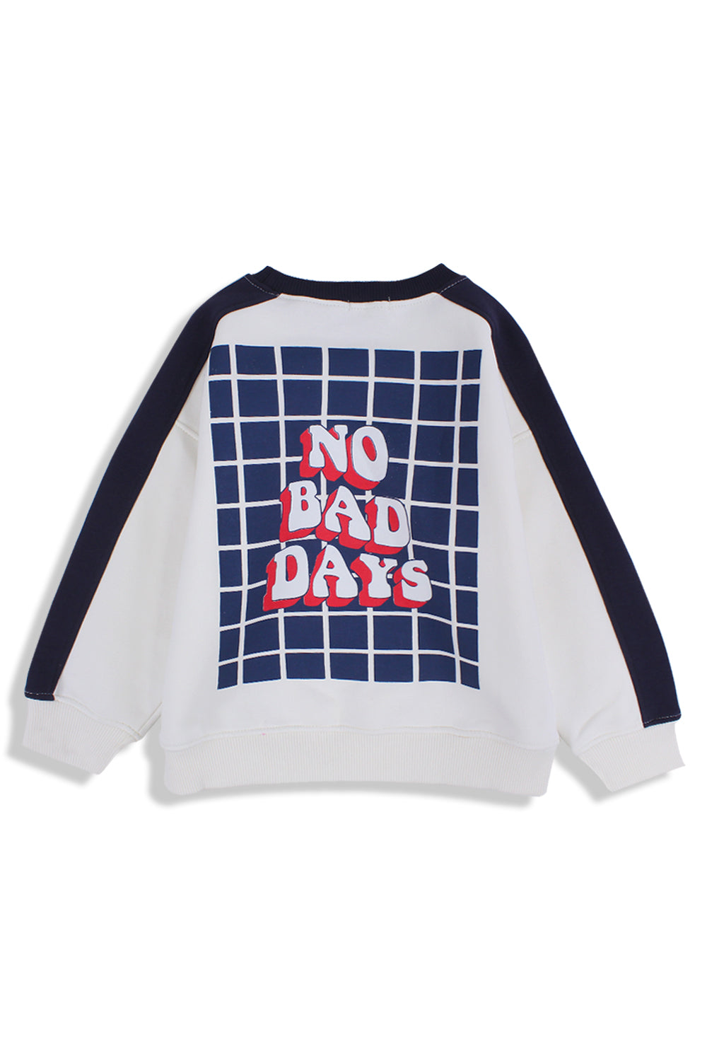 unisex cotton sweatshirt – offwhite with "no bad days" print