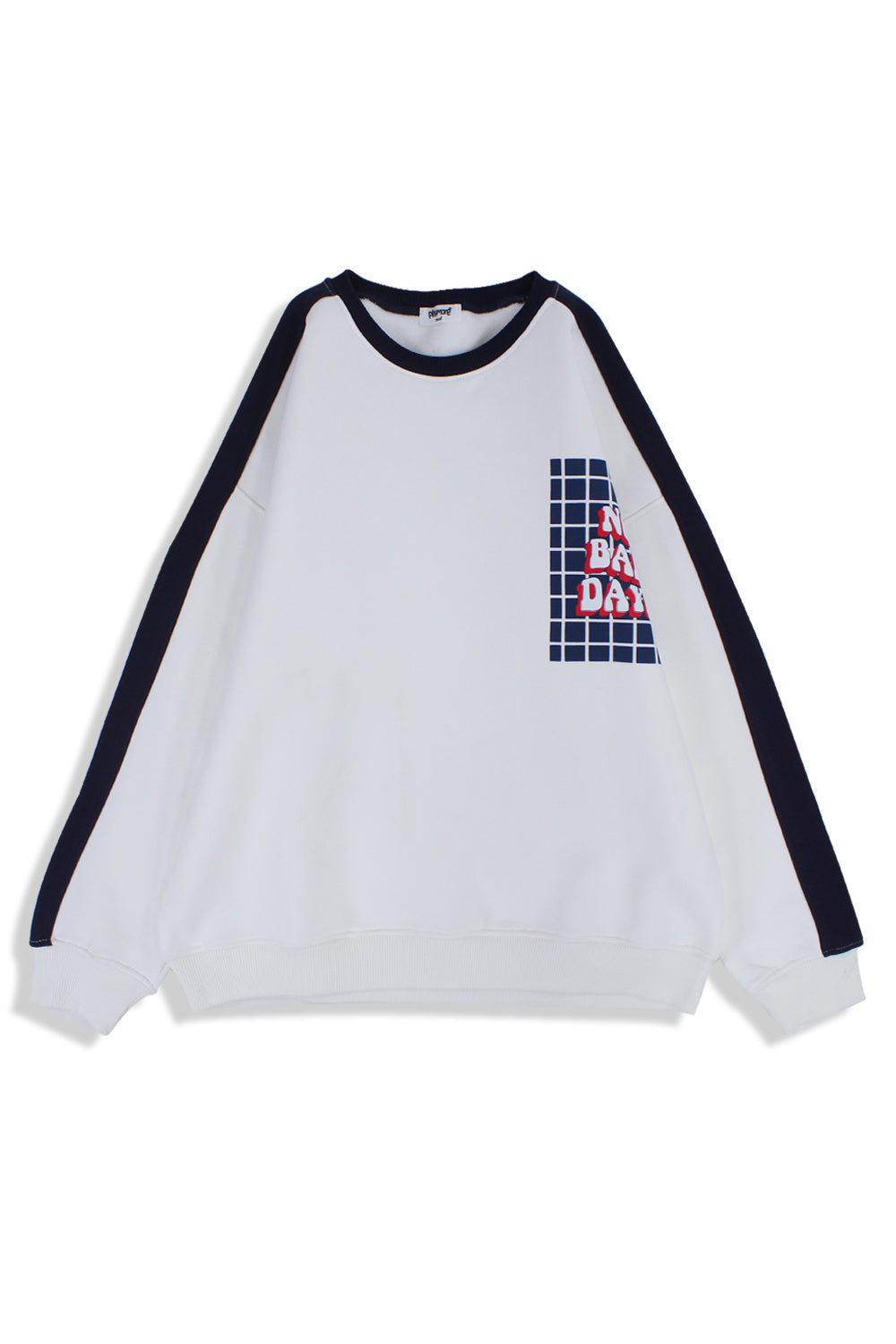 teens unisex cotton sweatshirt – off-white with "no bad days" print