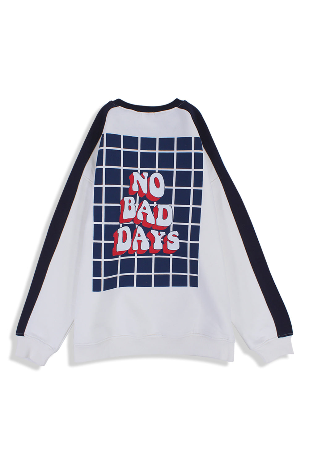 teens unisex cotton sweatshirt – off-white with "no bad days" print
