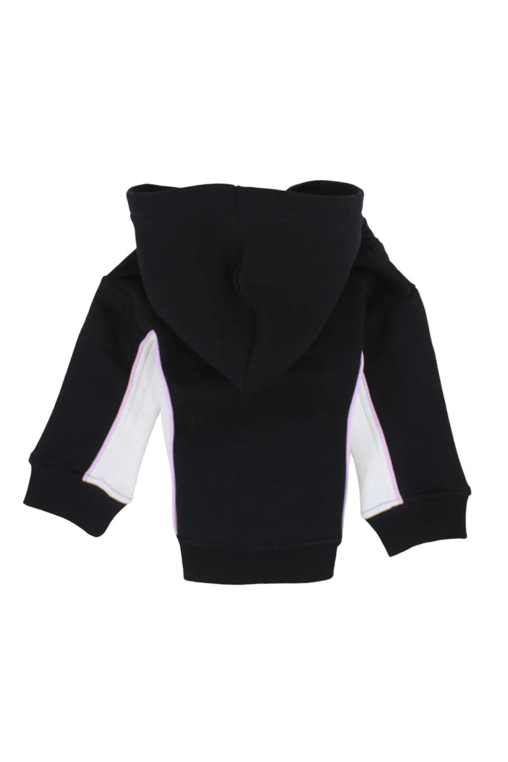 unisex cotton hoodie - black & offwhite with "trouble maker" print