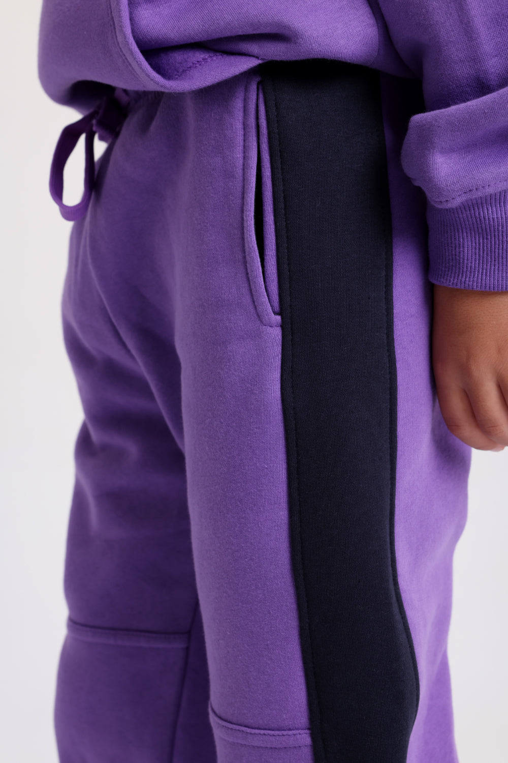 unisex cotton sweatpants - purple & navy