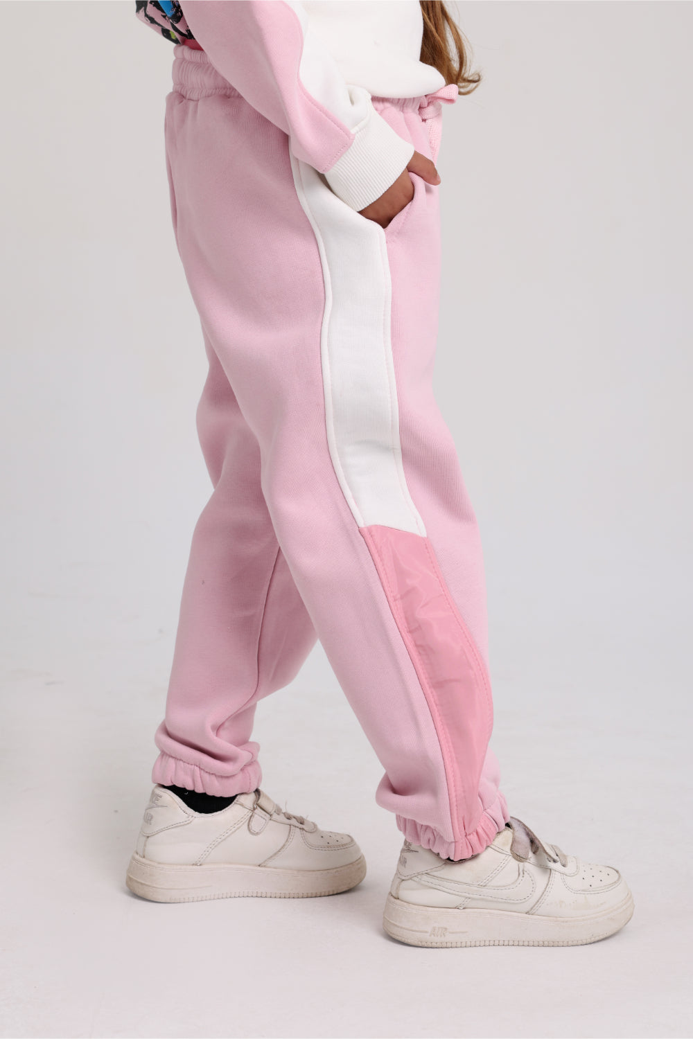girls cotton sweat pants – pink